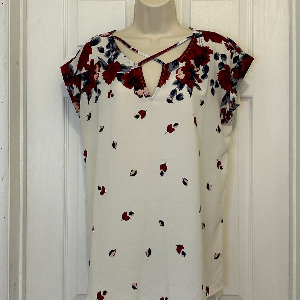 Maurices Cross V-neck Blouse - BEAUTIFUL!